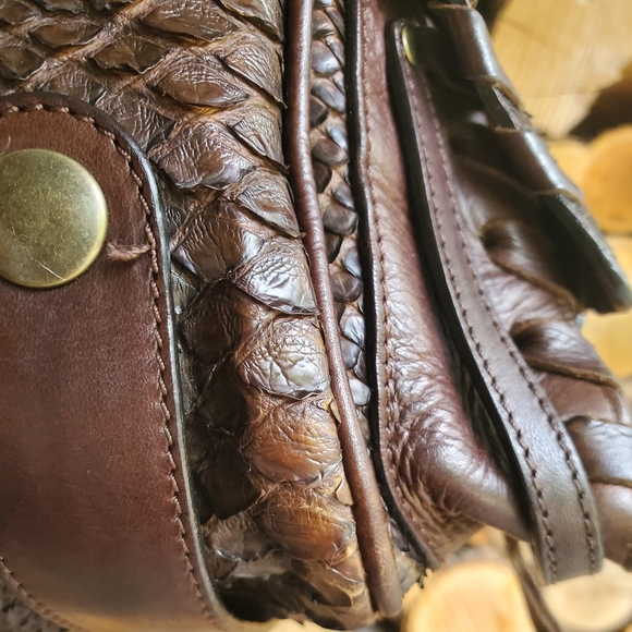 Chloe Y2K Silverado Brown Python & Leather Trimmed Exotic Handbag - Picture 11 of 16